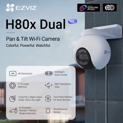 Ezviz 8mp+2mp Dual Lens PT Camera Outdoor-H80x متجر نصر