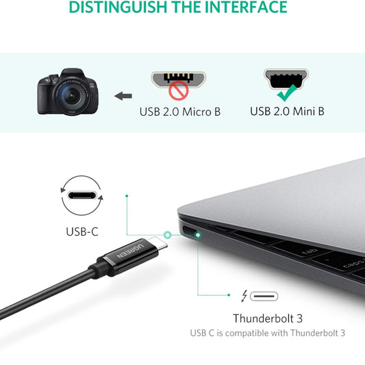 UGREEN Mini USB to USB C Cable 1M /50445 متجر نصر