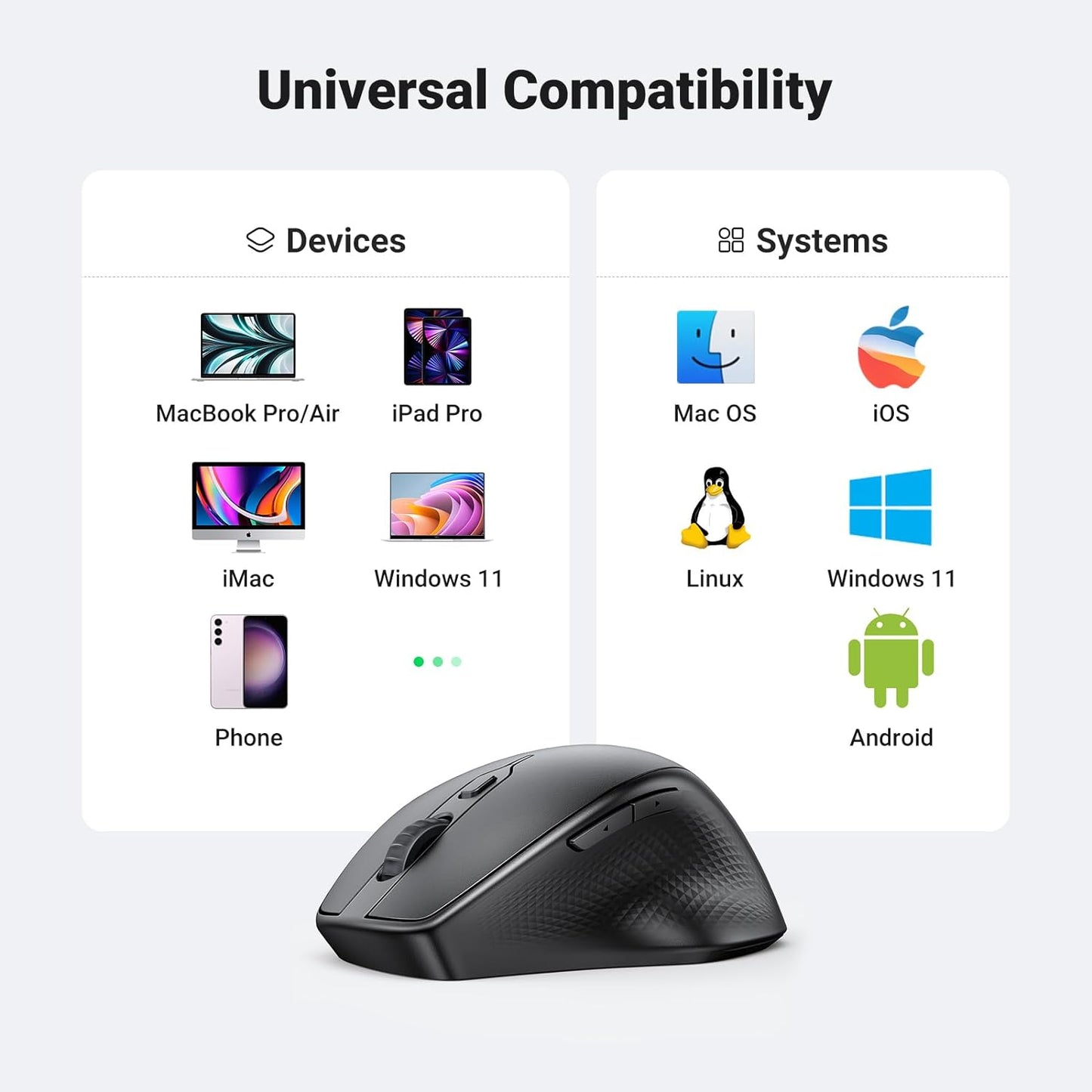 UGREEN Ergonomic Wireless & BLT Mouse |Multicolor| MU101 متجر نصر