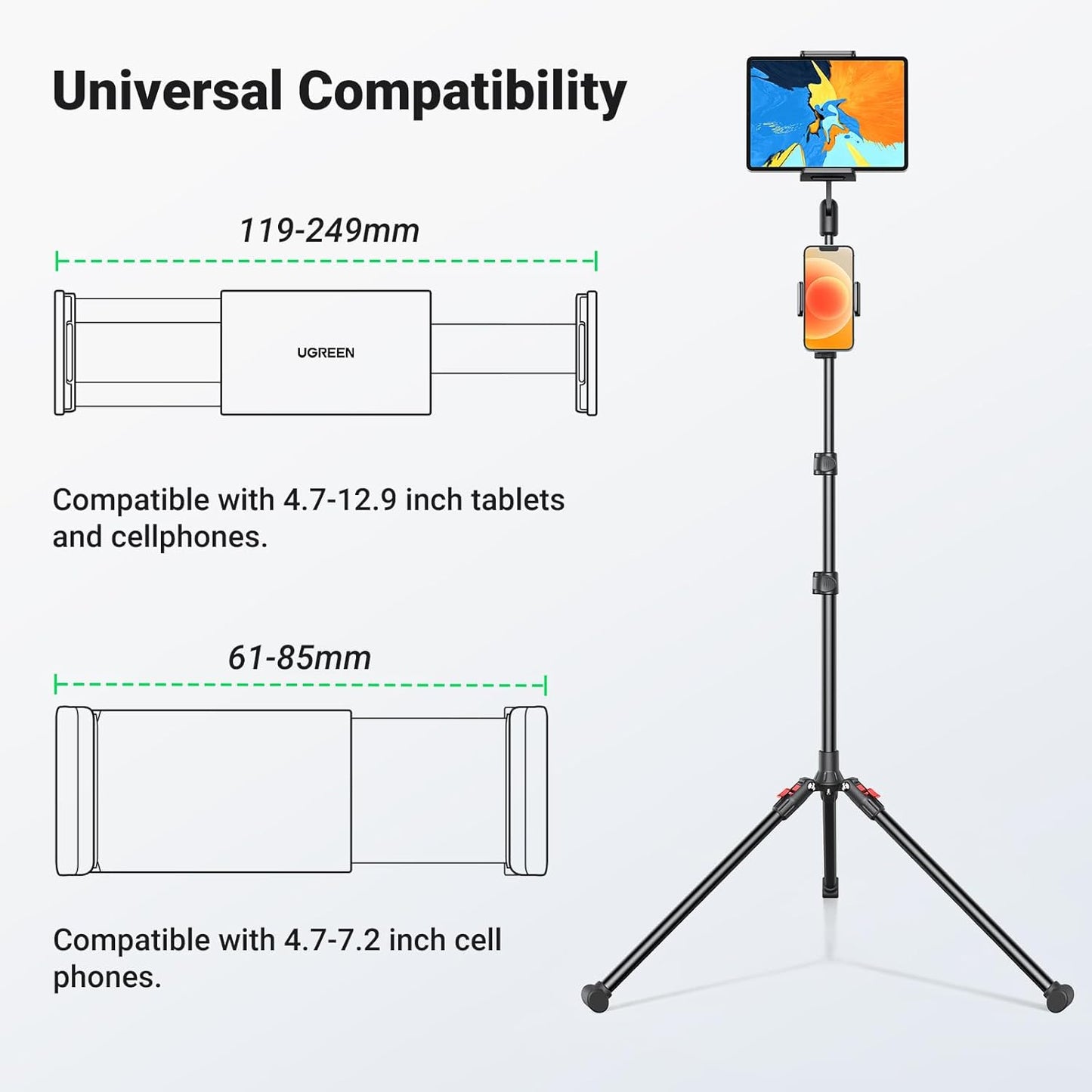 UGREEN Tripod Stand 1.7m For Tablet and Phone Only for livestream / 15647 متجر نصر
