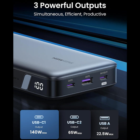 UGREEN 145W | 25000mAh for Laptop-3 Ports Power Bank / 90597A متجر نصر