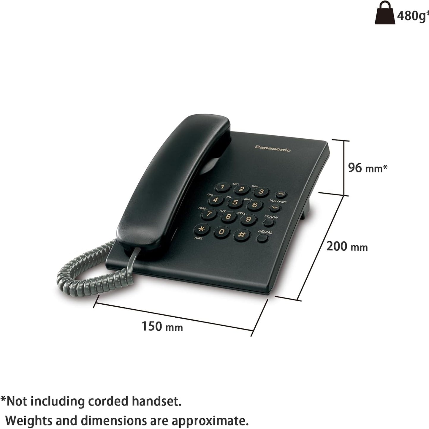 Panasonic KX-TS500FX Integrated Corded Telephone, Black متجر نصر