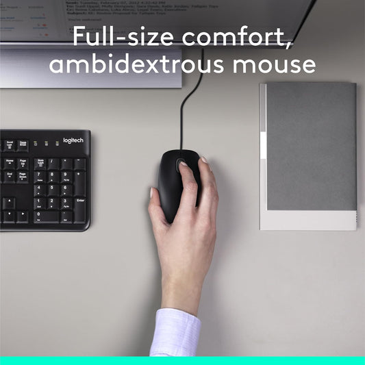 Logitech MK120 Wired Keyboard and Mouse Combo متجر نصر