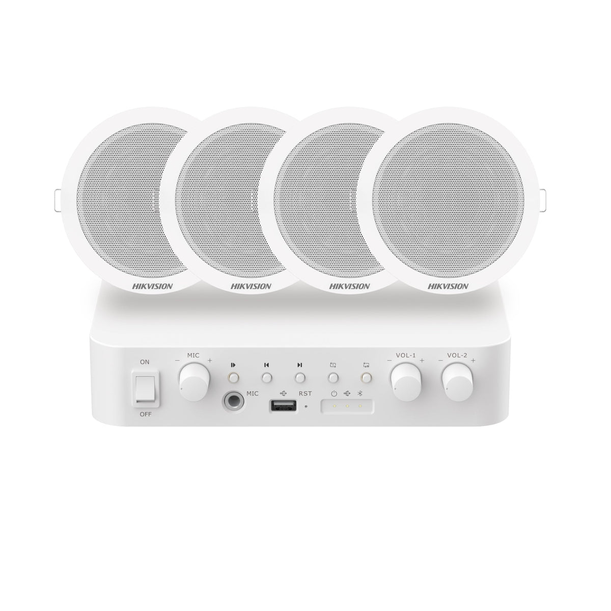 Hikvision Analog Audio Kit 60W Amplifier with 4x 6W Ceiling Speakers | DS-QAE0KA60206-4 - متجر نصر