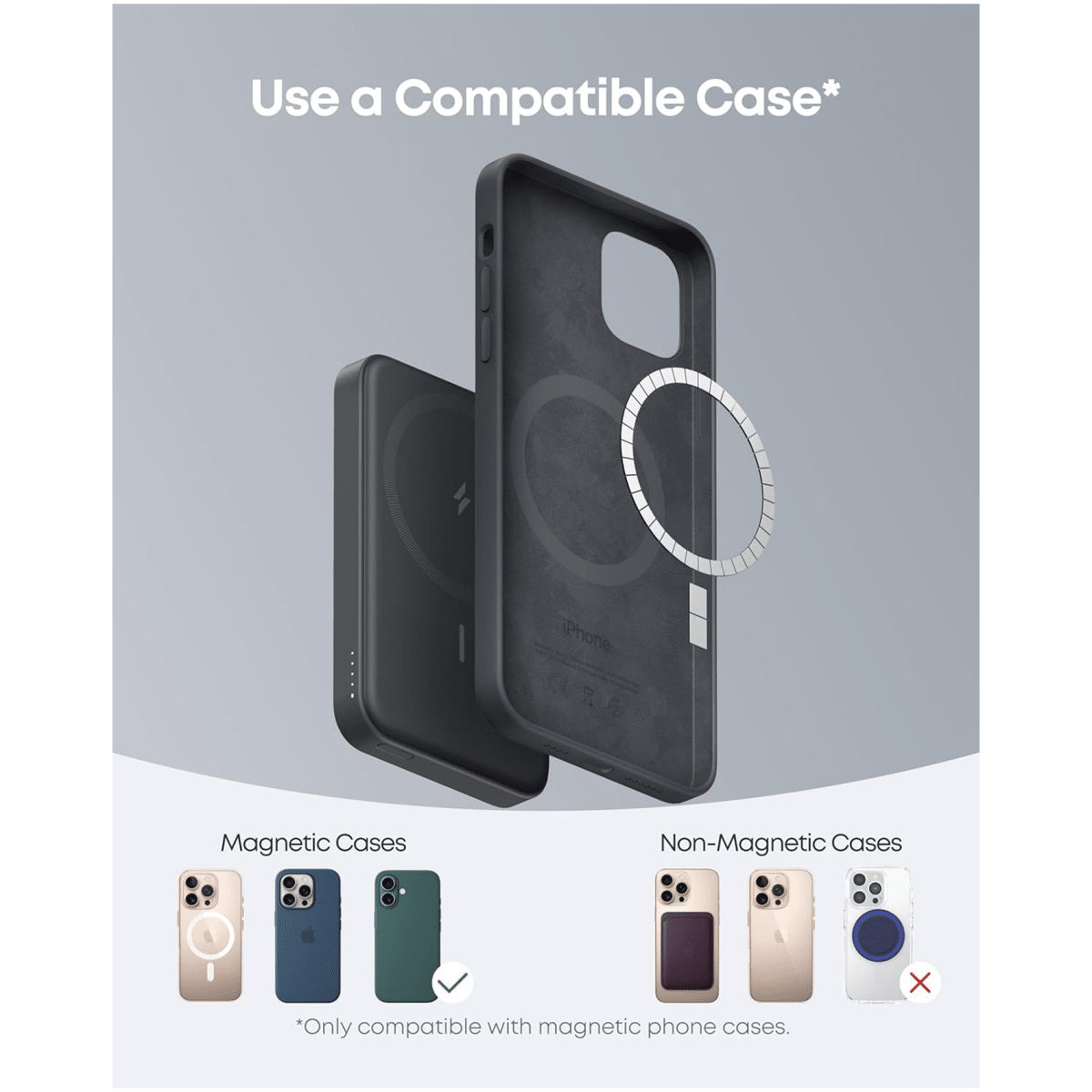 Anker 622 Magnetic Battery MagGo 5000mAh Portable Wireless Charger - Black - متجر نصر