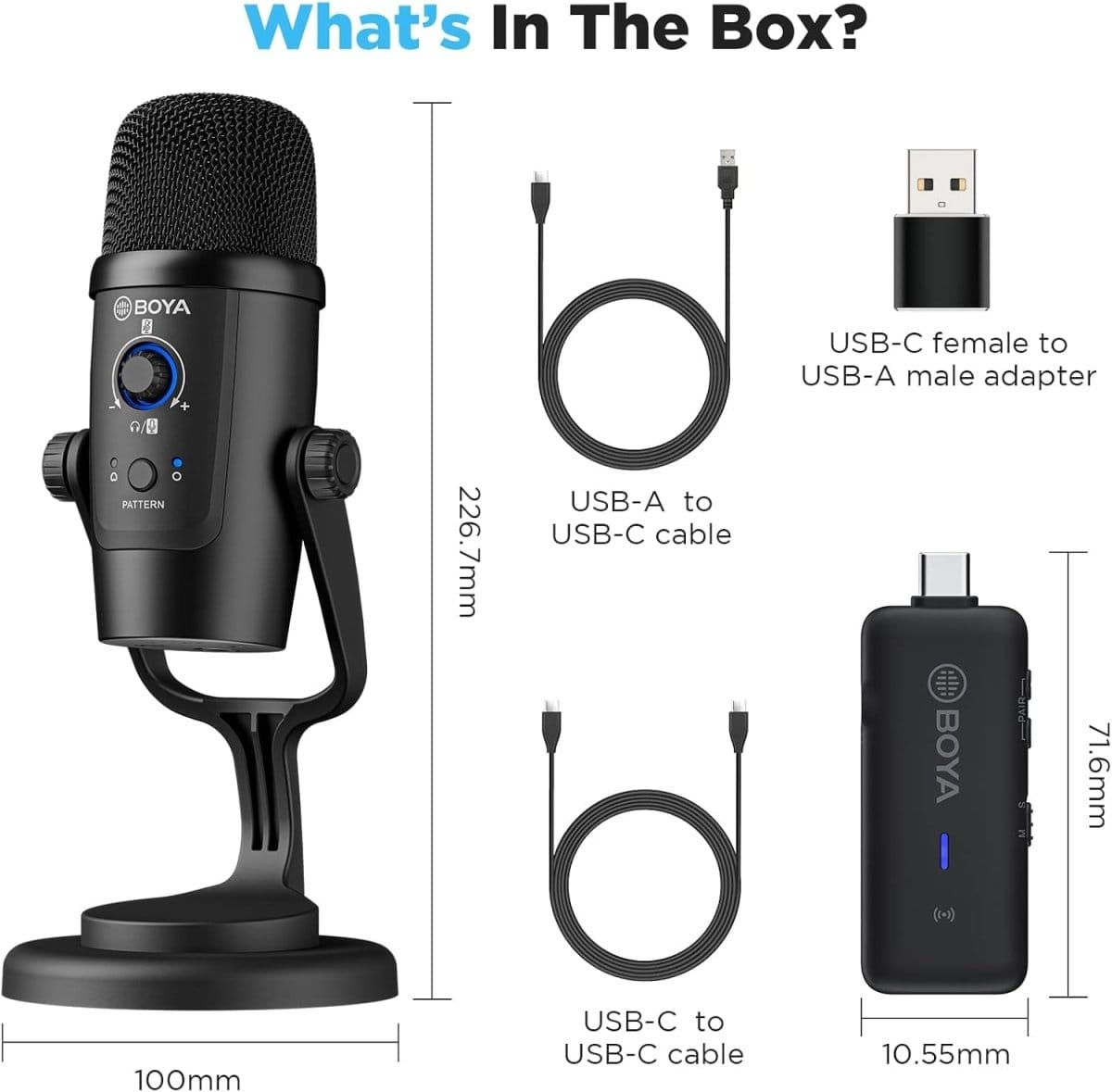 BOYA BY-PM500W Dual Mode Wireless & Wired Omnidirectional/Cardoid Microphone - متجر نصر
