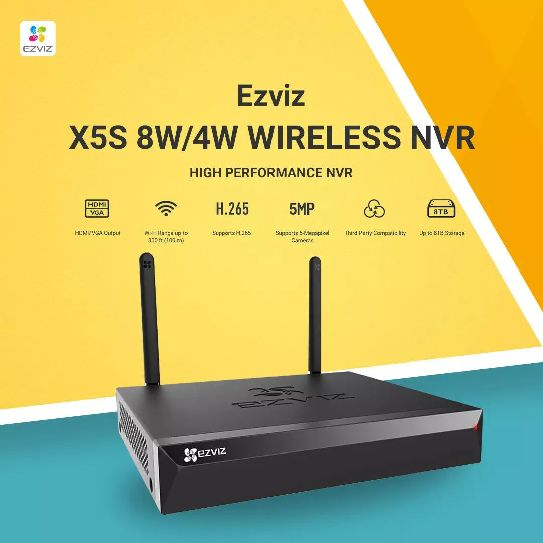 جهاز تسجيل كاميرات شبكي لاسلكي ثماني (NVR) | ايزفيز | X5S-8W - متجر نصر