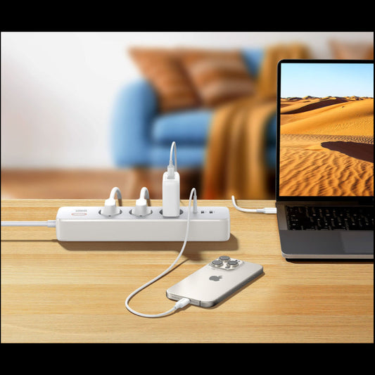 UGREEN 30W 3 AC Power Strip with Master Switch (2A1C) DE / 25357 متجر نصر