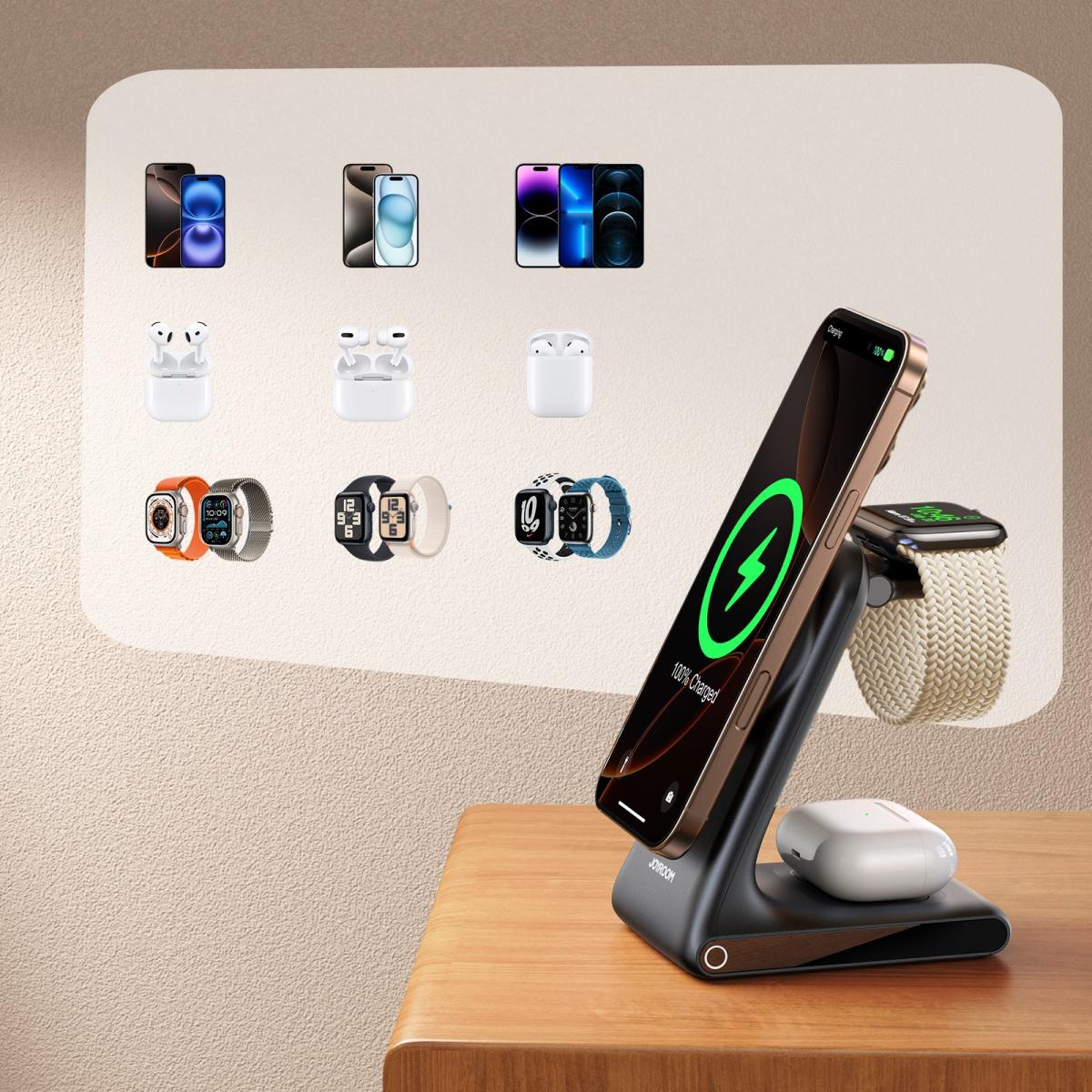 JOYROOM 3-in-1 Wireless Charging Station /JR-W15 - متجر نصر