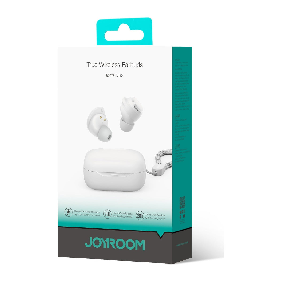 JOYROOM® Jdots True Wireless Earbuds with Ear Wings & Lanyard Case, Bluetooth 5.4, 8H per Charge, 28H Total, IPX5 | JR-DB3 - متجر نصر