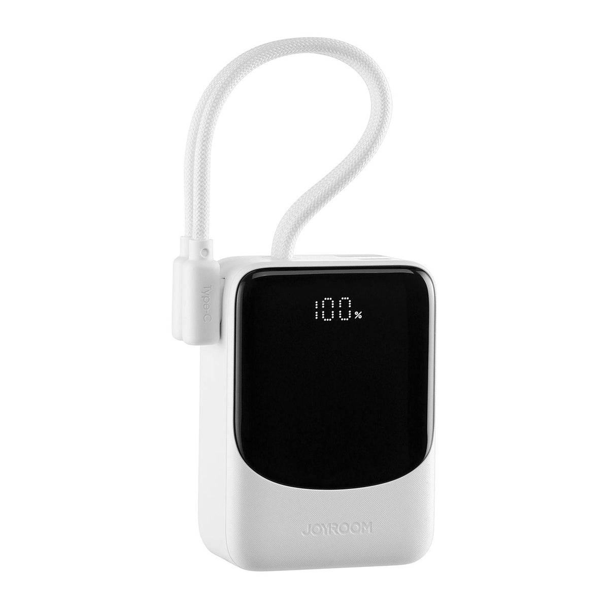 JOYROOM® 22.5W Mini Power Bank 10000mAh with Built-in USB-C and Lightning Cables, 4 Outputs White | JR-PC1 - متجر نصر