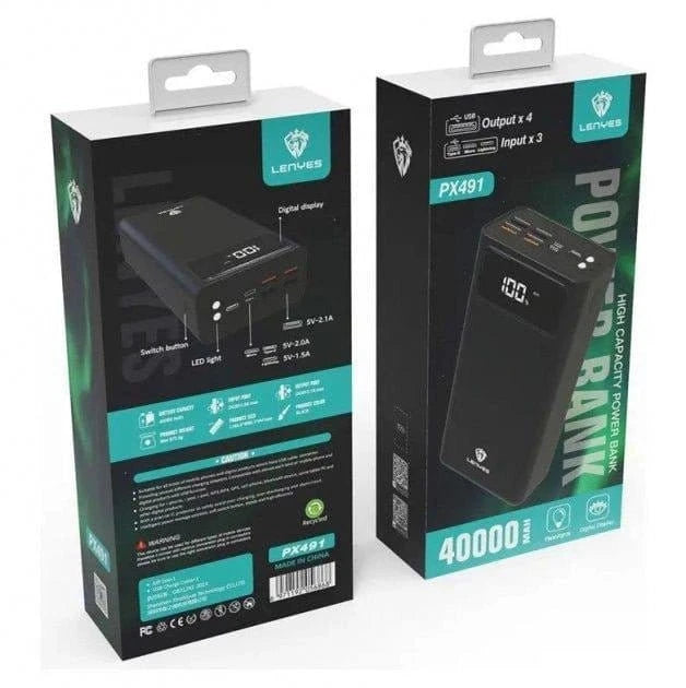 LENYES Power Bank Super capacity - 50000mAh - PX591 - متجر نصر