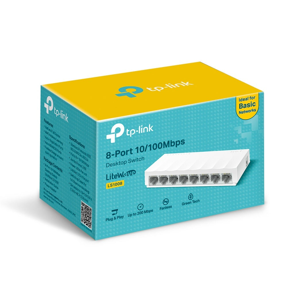 سويتش TP-Link LiteWave مكتبي بـ 8 منافذ 10/100Mbps | LS1008 - متجر نصر