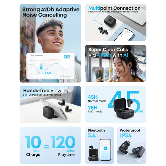 Anker Soundcore R50i NC Black True Wireless Bluetooth Earbuds متجر نصر