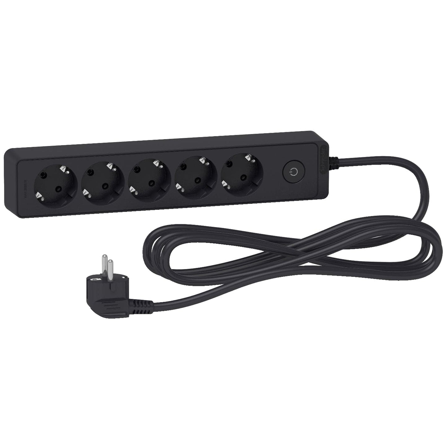 Schneider Power Strip 5 Gang | White/Black | 3 Meter | EU Plug - متجر نصر