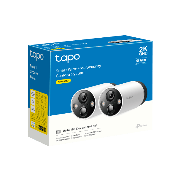 4mp Outdoor Smart Wire-Free Security Camera System, 2-Camera System Tapo C420S2 - متجر نصر