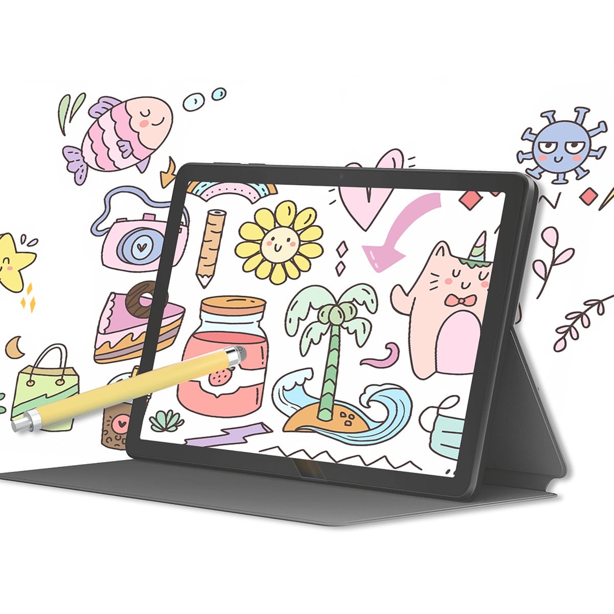 TCL-C TKEE MAX Kids Tablet WiFi | 10.1" HD | 2GB RAM | 32GB | 4080mAh | With Leather Cover Bundle - متجر نصر