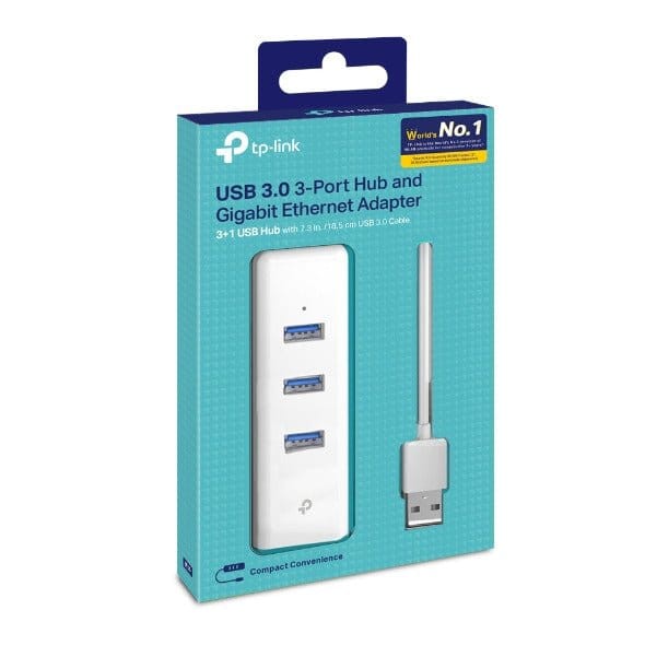 TP-Link UE330-USB 3.0 3-Port Hub & Gigabit Ethernet Adapter 2 in 1 USB Adapter - متجر نصر