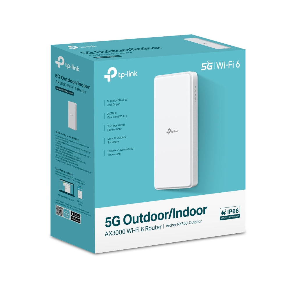 TP-Link® 5G AX3000 Wi-Fi 6 Outdoor Router with SIM Slot, IP66, 2.5G PoE Port | Archer NX500-Outdoor - متجر نصر