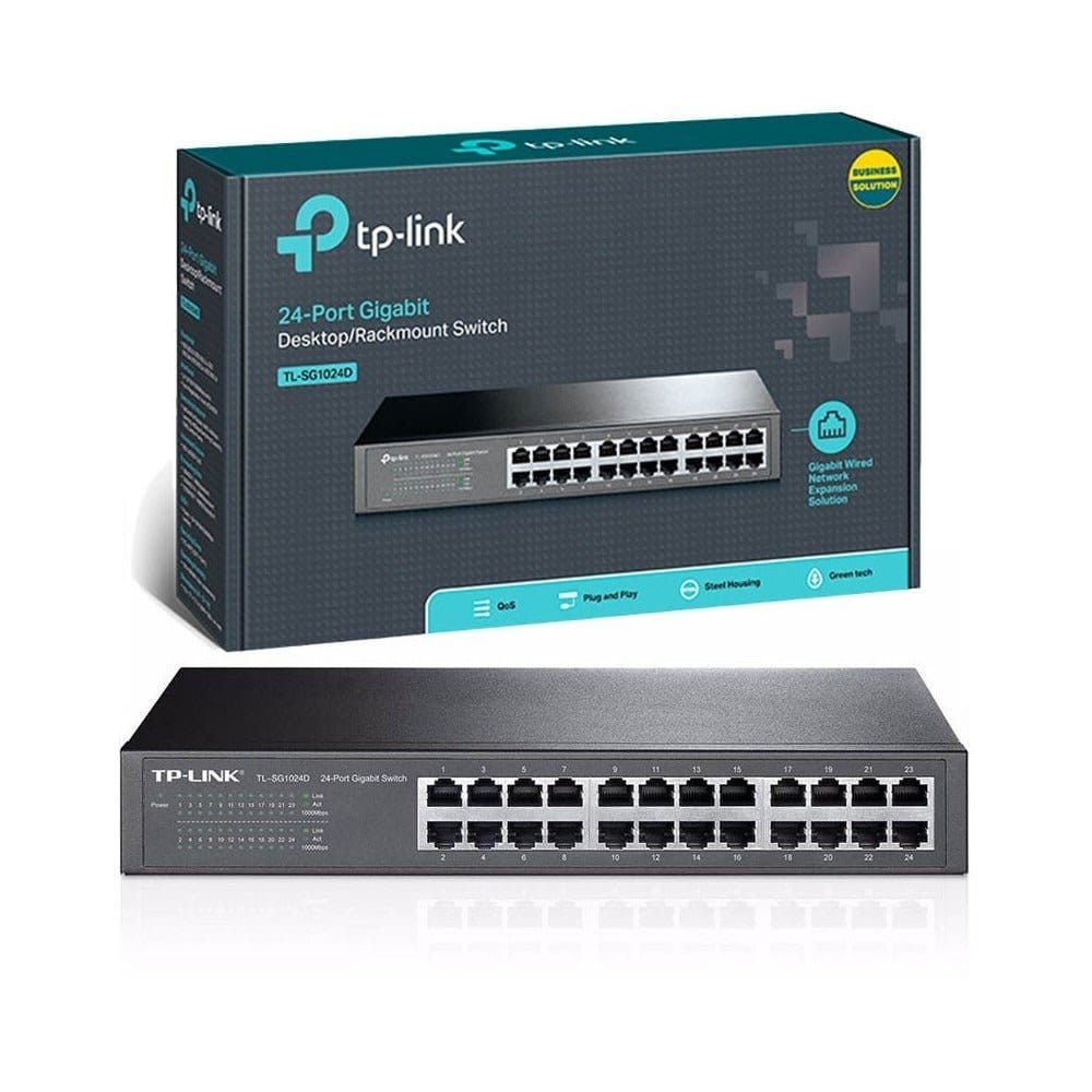 مفتاح TP-Link Gigabit المكتبي/المثبت على الرفوف ذو 24 منفذًا / TL-SG1024D - متجر نصر