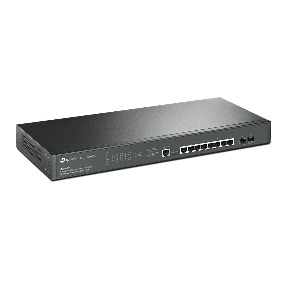 TP-Link JetStream 8-Port 2.5G L2+ Managed PoE+ Switch with 2 10GE SFP+ Slots, 240W | TL-SG3210XHP-M2 - متجر نصر