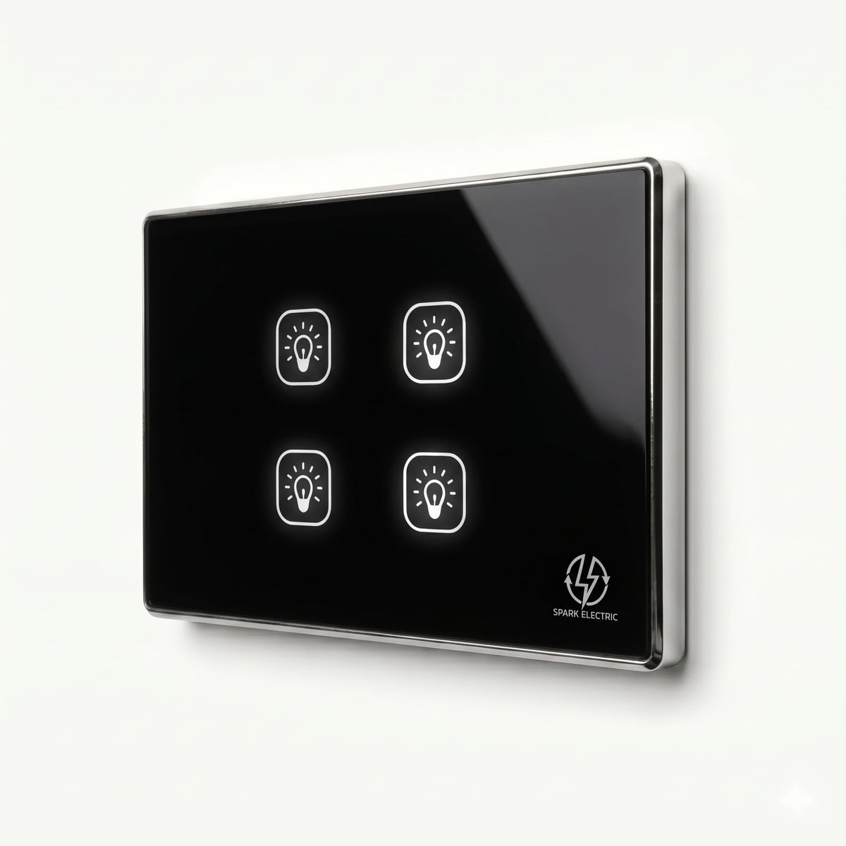 Tuya Smart Deluxe Switch 10A | 4 Gang | Aluminum Frame | Spark Electric - متجر نصر