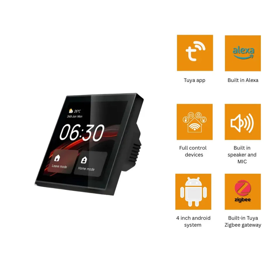 Tuya 4-Inch Smart Home Control Panel with Alexa & Zigbee Gateway - متجر نصر