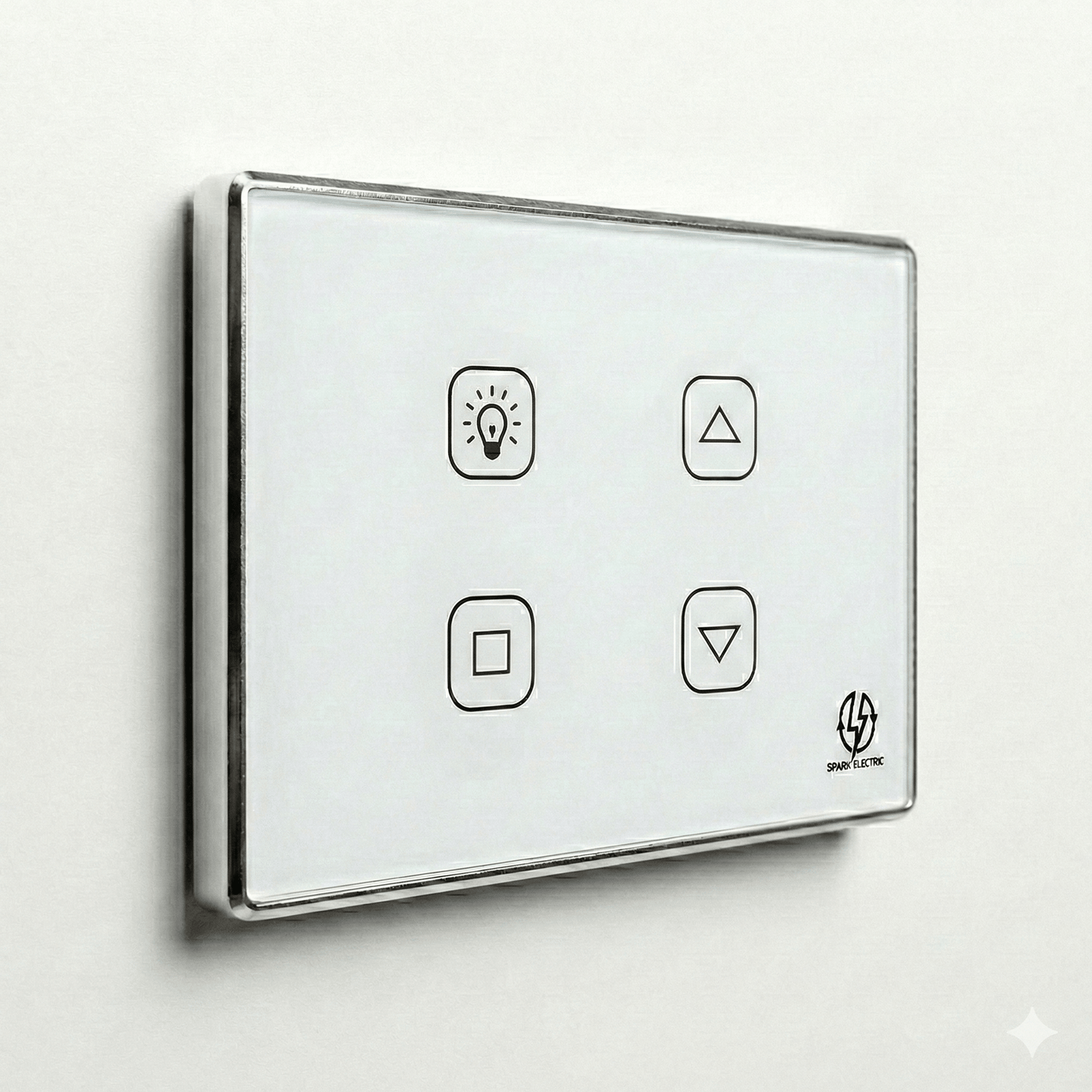 Tuya Smart Deluxe Switch | 1 Light & 1 Curtain | Aluminum Frame | Spark Electric - متجر نصر