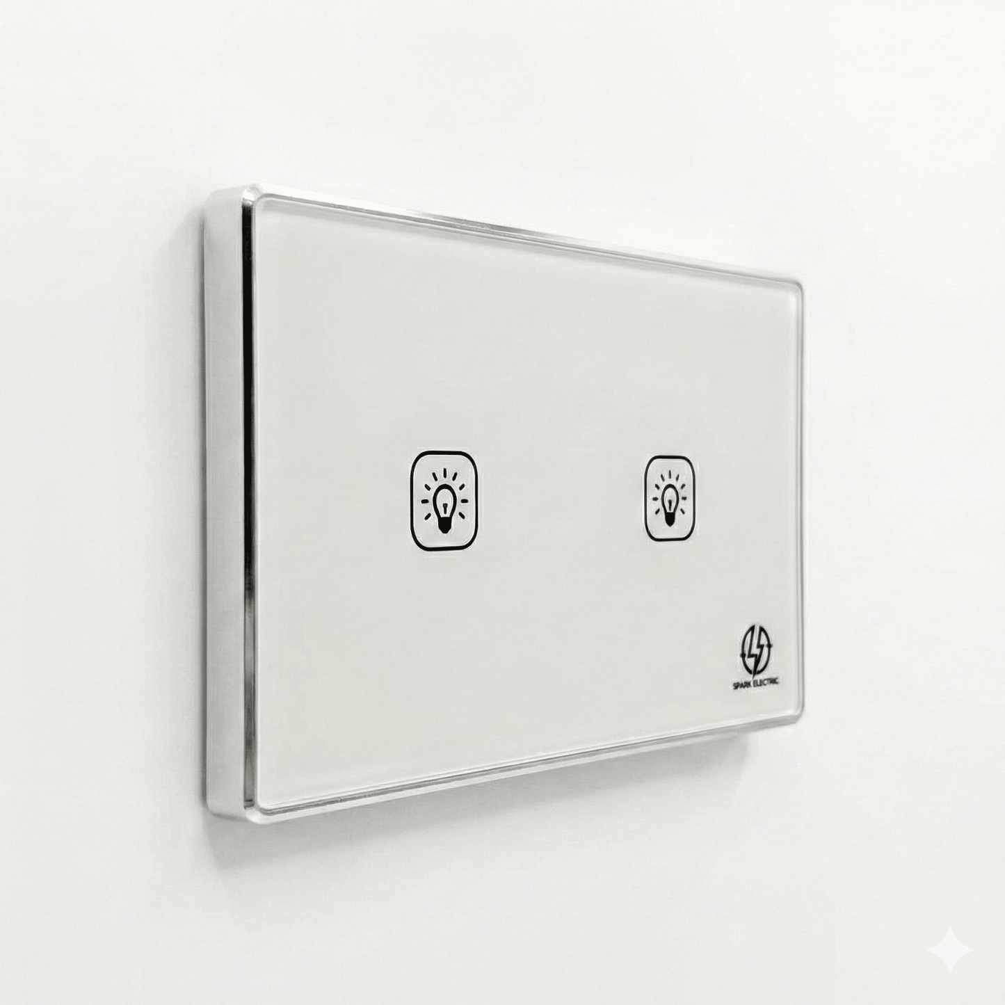 Tuya Smart Deluxe Switch 10A | 2 Gang | Aluminum Frame | Spark Electric - متجر نصر