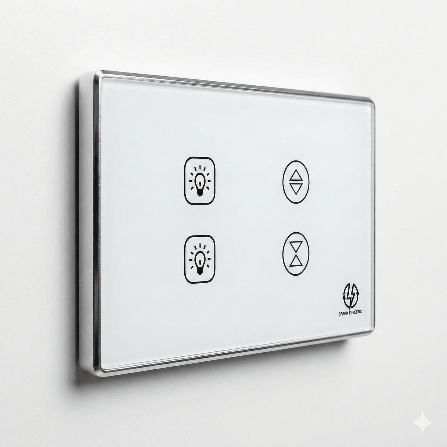 Tuya Smart Deluxe Switch | 2 Light & 1 Curtain | Aluminum Frame | Spark Electric - متجر نصر