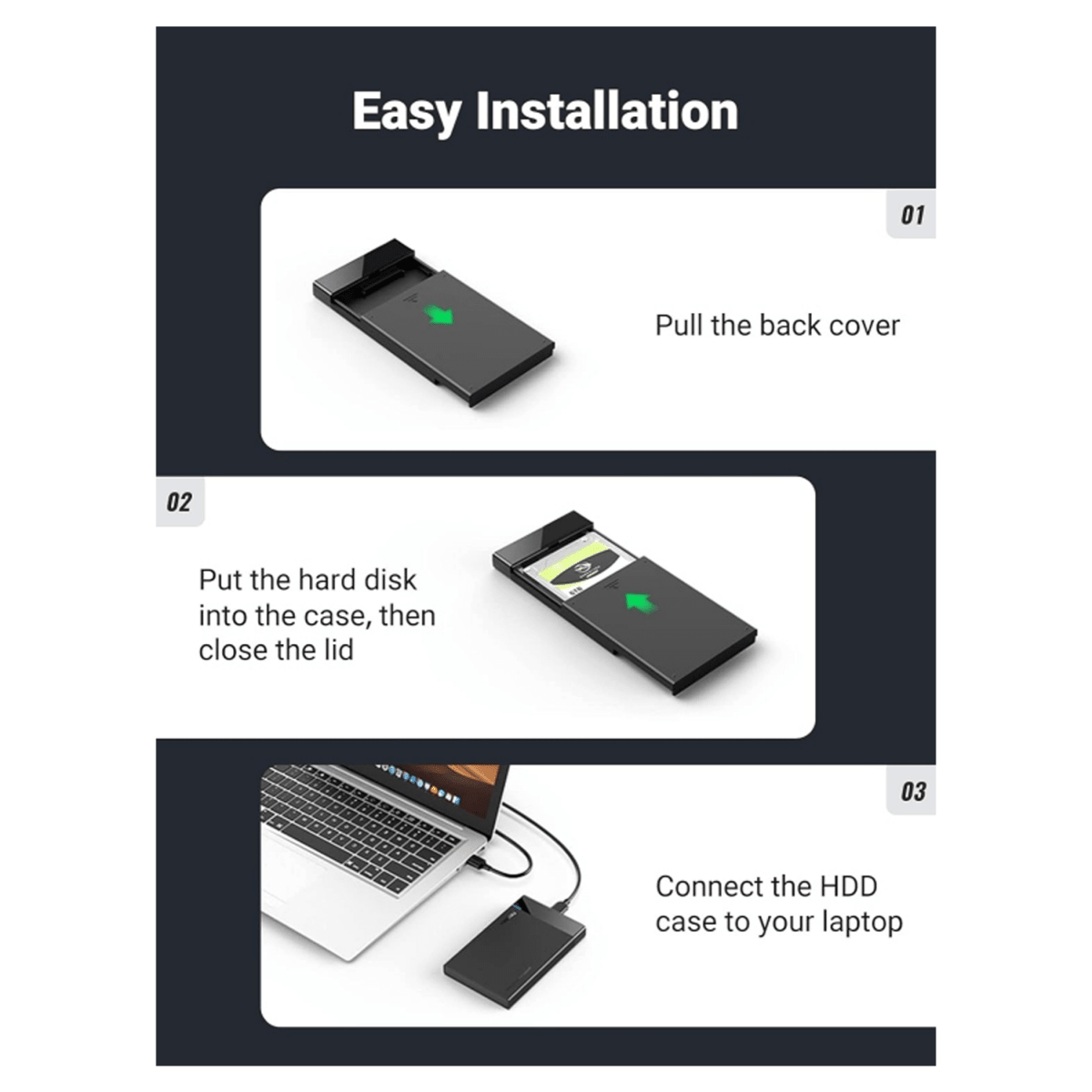 UGREEN 2.5" HARD DRIVE ENCLOSURE USB 3. TO SATA III FOR 2.5 INCH | 30847 - متجر نصر