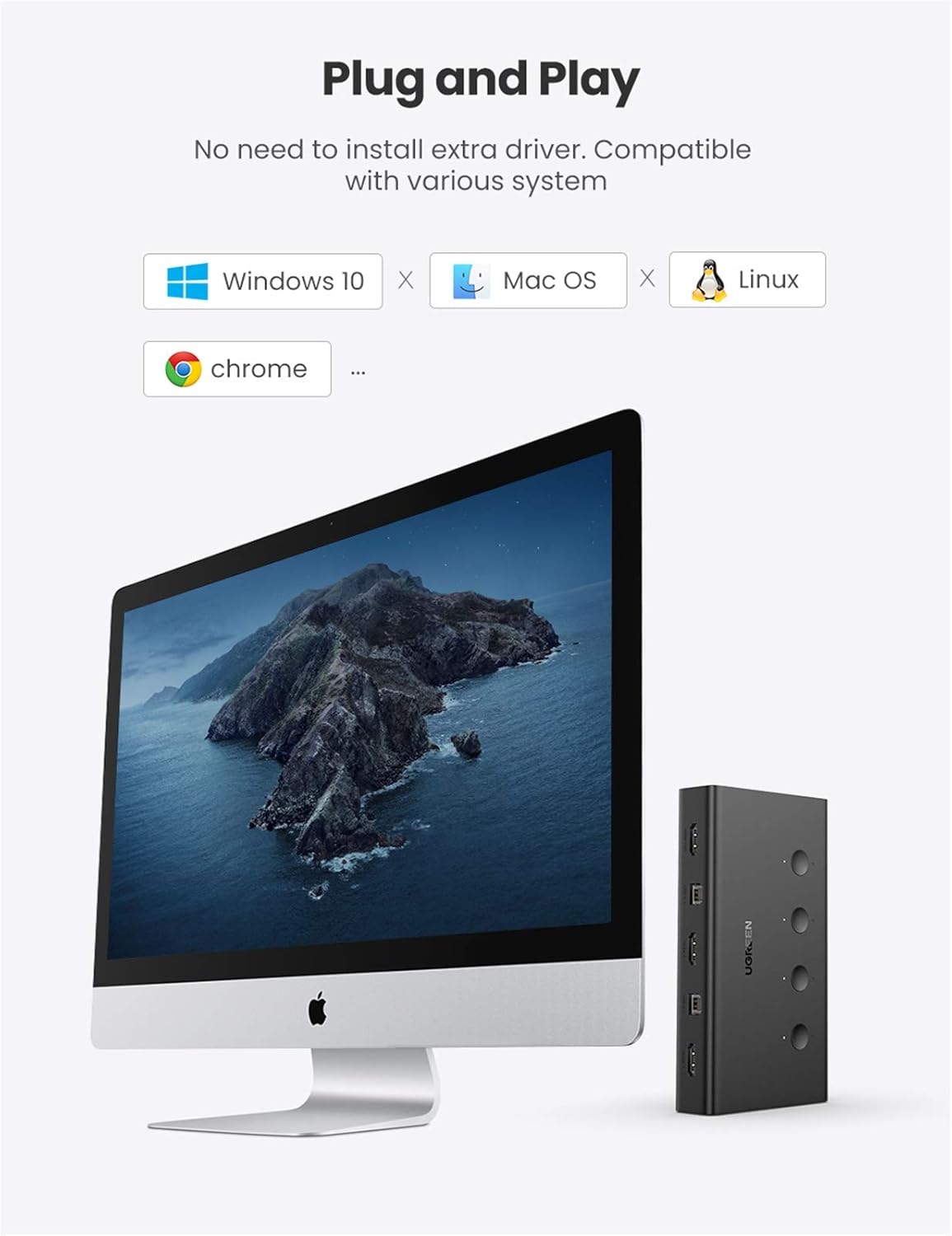 UGREEN 4 In 1 Out HDMI KVM Switch / 70439 - متجر نصر