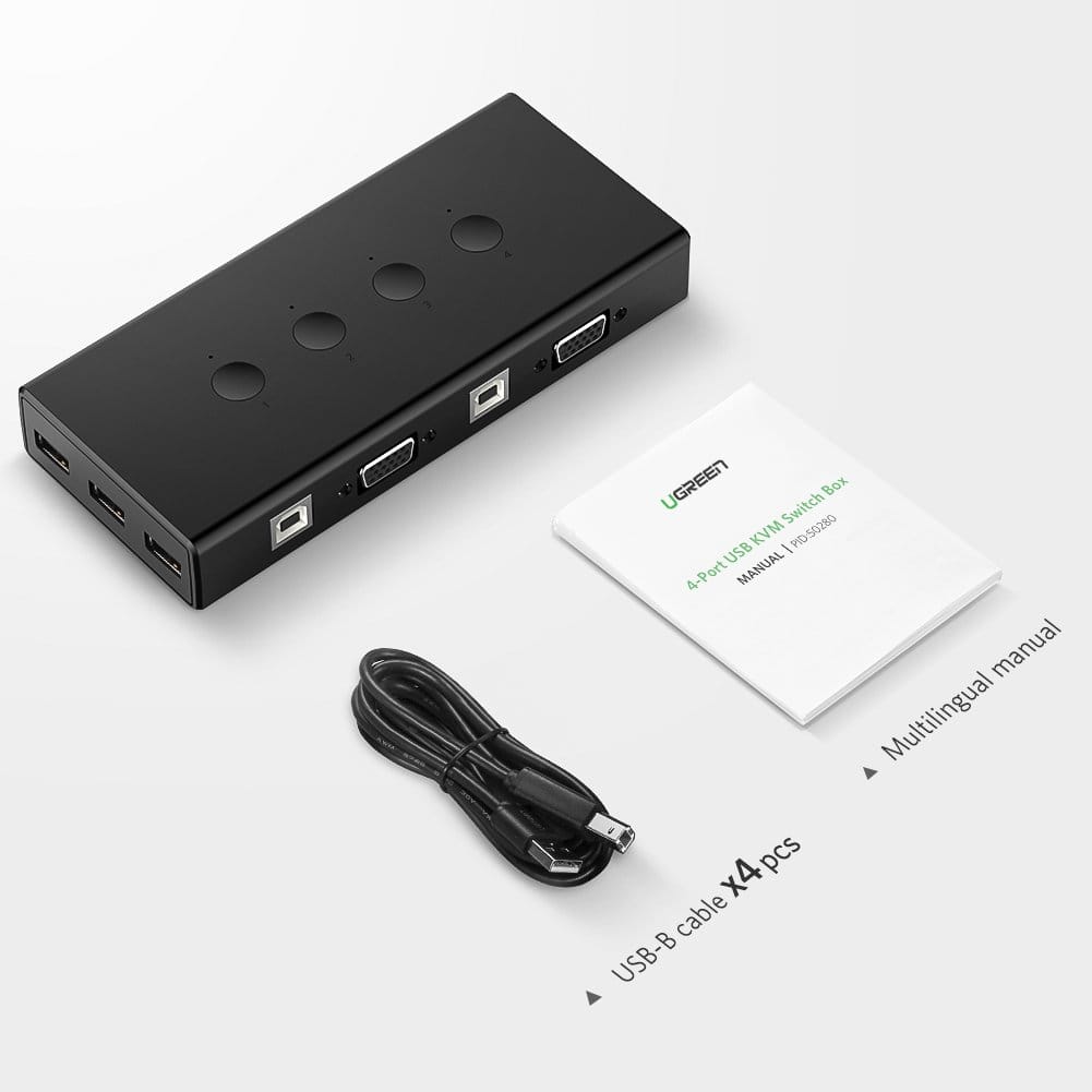 صندوق مفاتيح متعدد المنافذ من يوجرين|UGREEN 4-Port USB KVM Switch Box 50280 - متجر نصر
