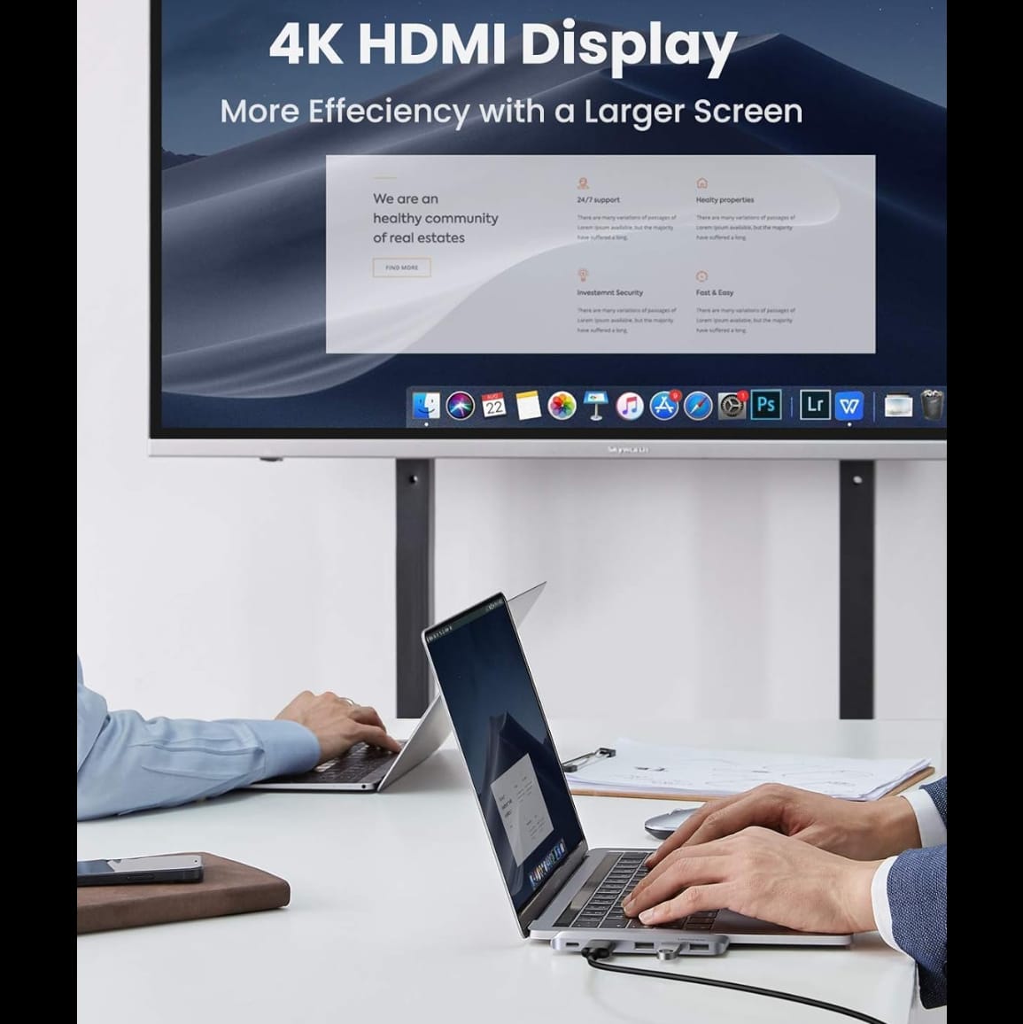 موزع UGREEN USB-C لجهاز ماك بوك برو واير (رمادي فلكي) | 60559 - متجر نصر