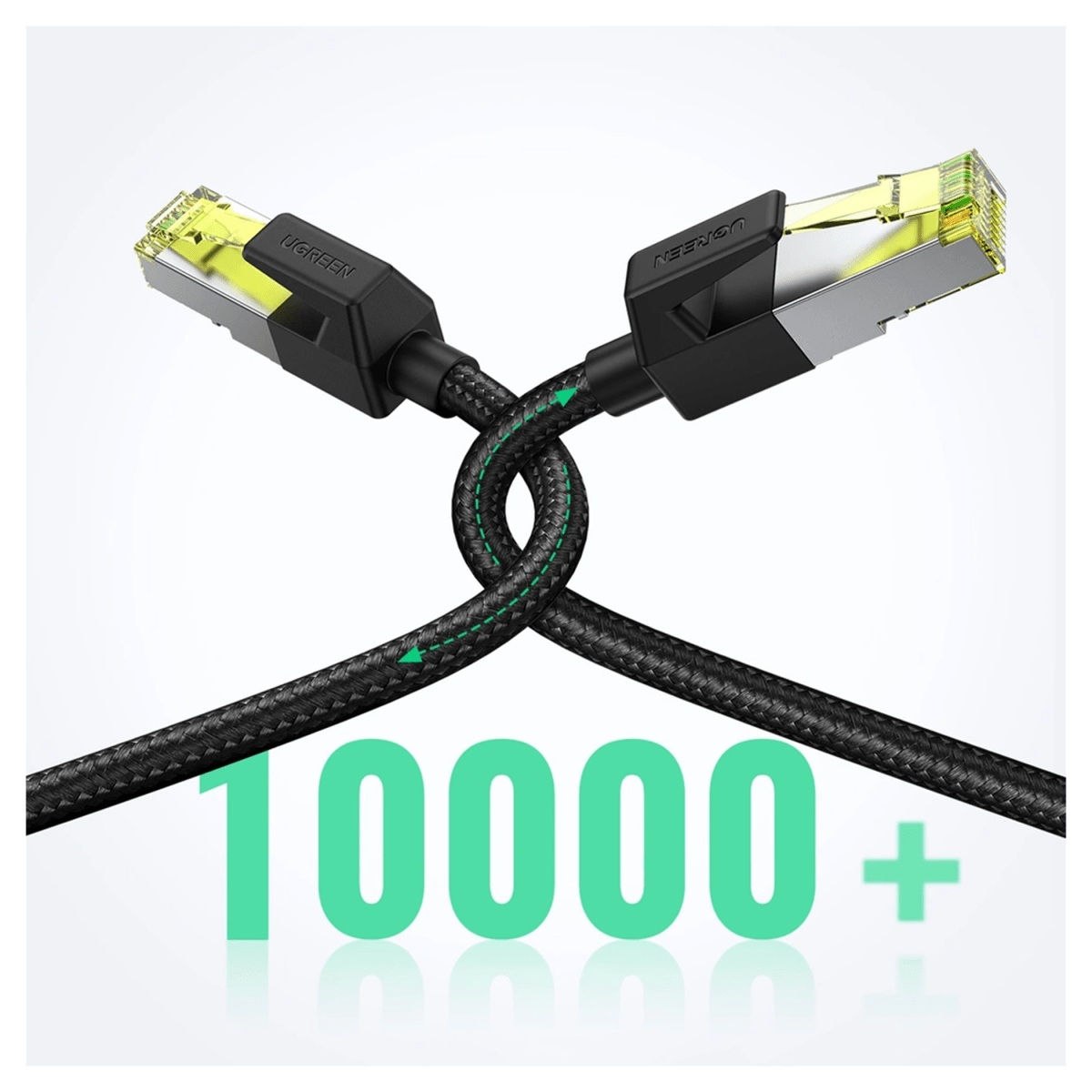 UGREEN Cat 7 Pure Copper Ethernet Cable Braided (Black) | NW150 - متجر نصر