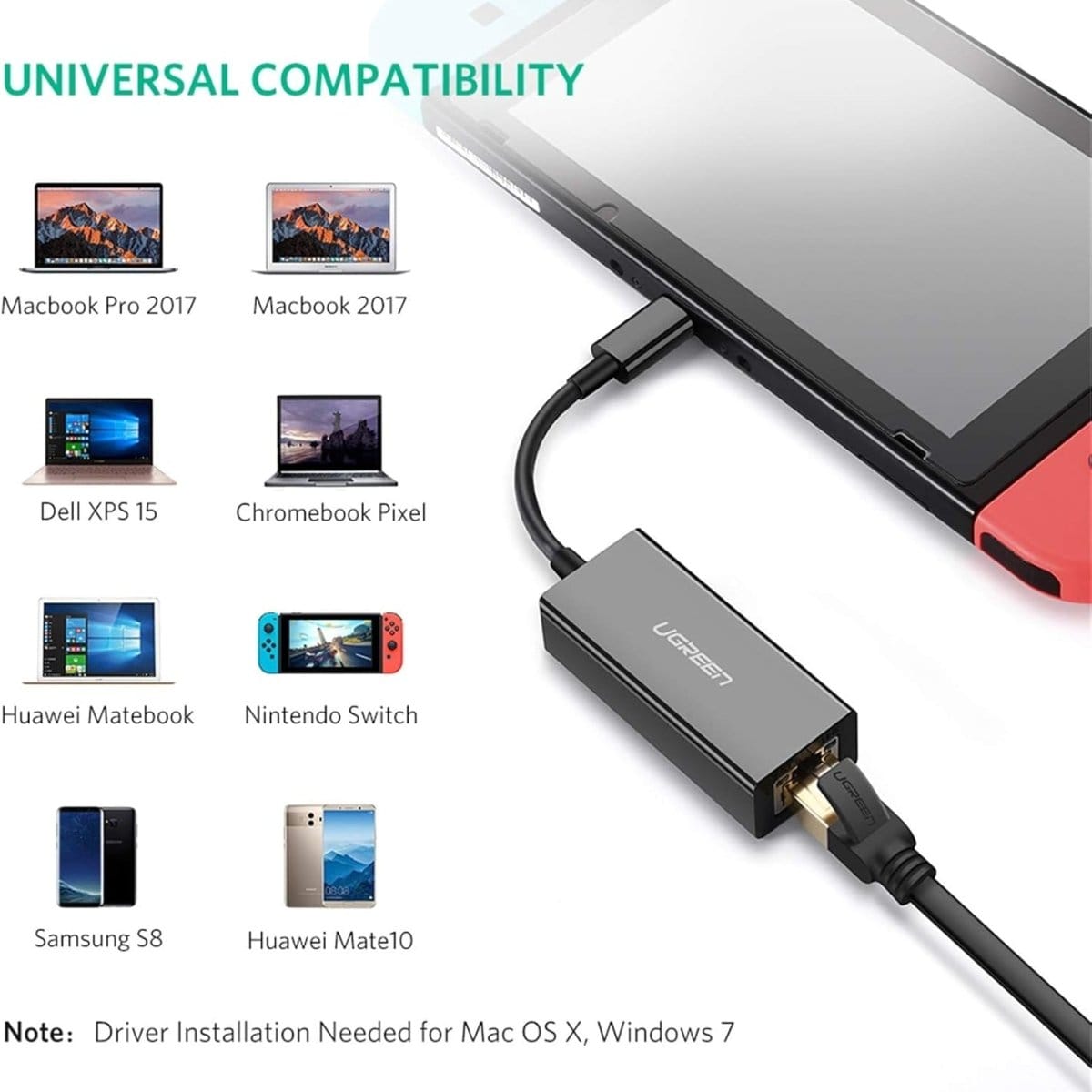 UGREEN Type-C to 1000Mbps Gigabit Ethernet Adapter / 50307 - متجر نصر