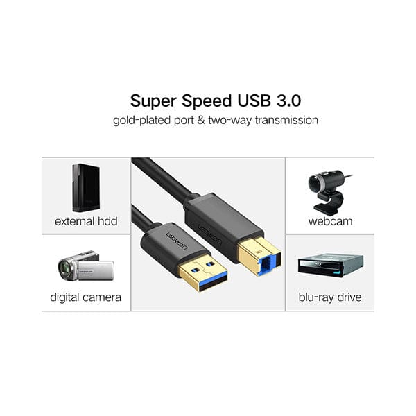 UGREEN USB 3.0 A Male to B Male Printer Cable /US210 - متجر نصر