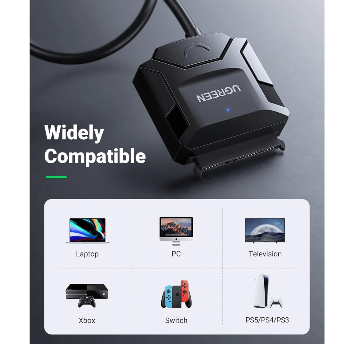 كابل محول القرص الصلب من UGREEN USB إلى SATA (الاتحاد الأوروبي) | 20611 - متجر نصر