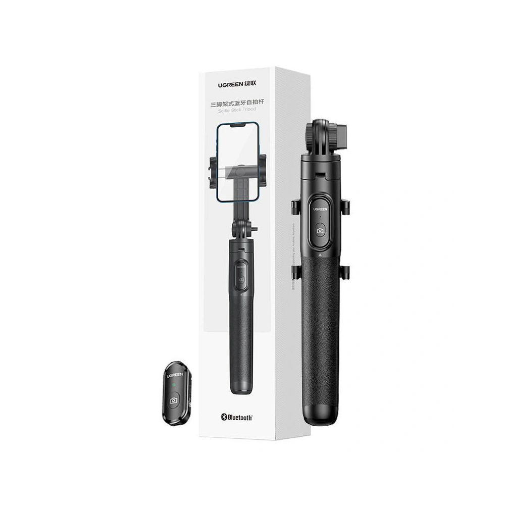 UGREEN-C Selfie Stick Tripod with Bluetooth Remote, Extends to 1.6 m Black | LP586 - Acc - متجر نصر
