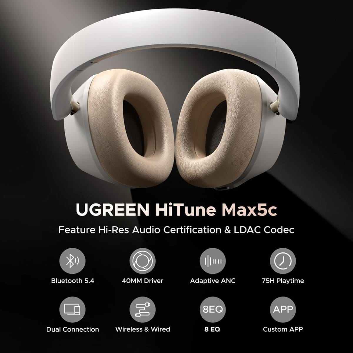 سماعات رأس UGREEN HiTune Max5c الهجينة المانعة للضوضاء النشطة - متعددة الألوان | HP203 - متجر نصر