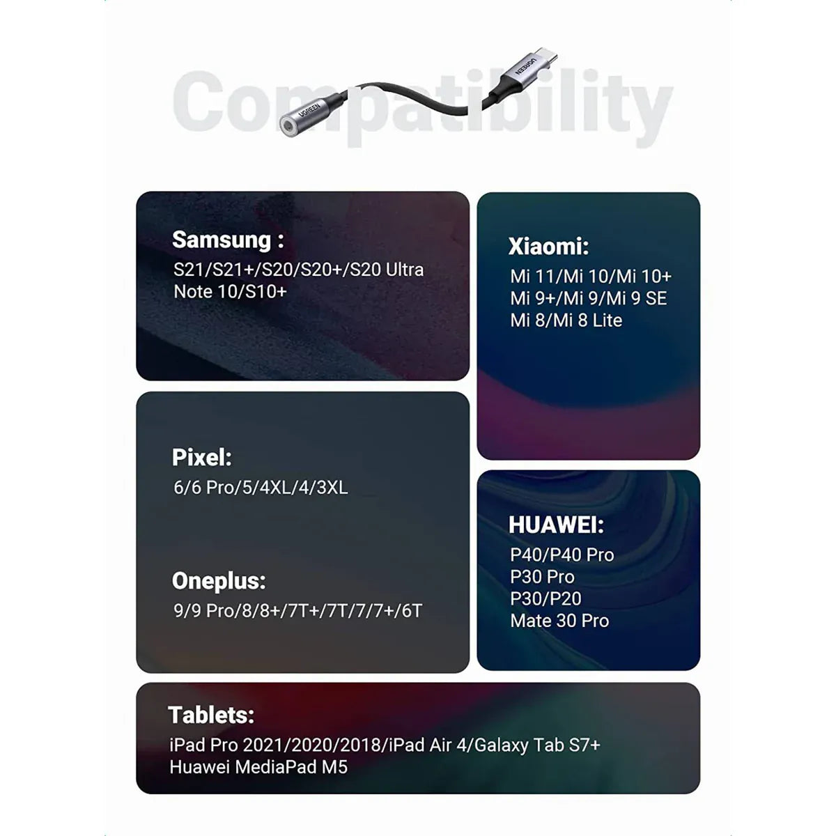 محول صوت USB C إلى 3.5 ملم من UGREEN مع DAC ومضخم صوت للسماعات نوع C | 80154 - متجر نصر