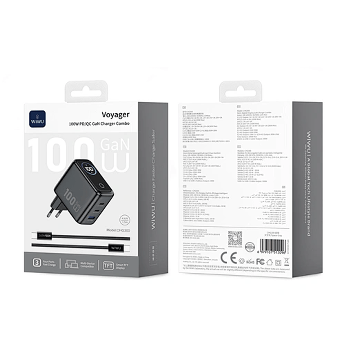 WiWU Voyager 100W PD/QC GaN Charger Combo | CHG300 - متجر نصر