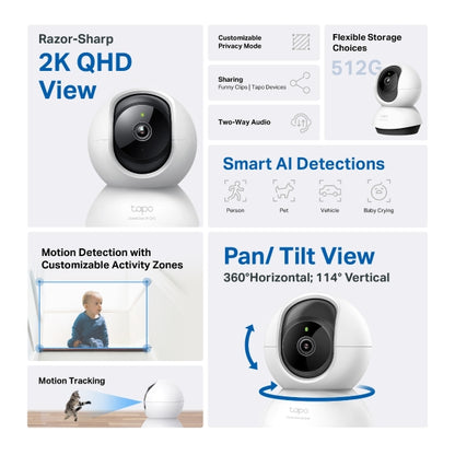 Tapo 4mp Indoor Camera Tapo C220 Pan/Tilt AI Home Security Wi-Fi Camera متجر نصر