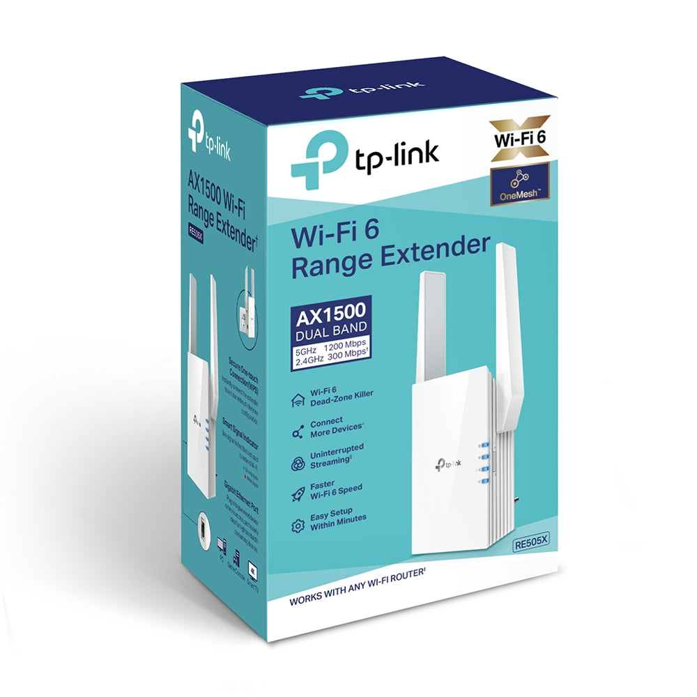 TP-Link AX1500 Wi-Fi Wall Plugged Range Extender / RE505X