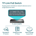 TP-Link 10-Port Gigabit Easy Smart PoE Switch with 8-Port PoE+, 123W | TL-SG1210MPE - image 5
