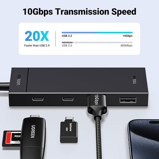 UGREEN 10Gbps 4-in-1 USB Hub / 35583 متجر نصر