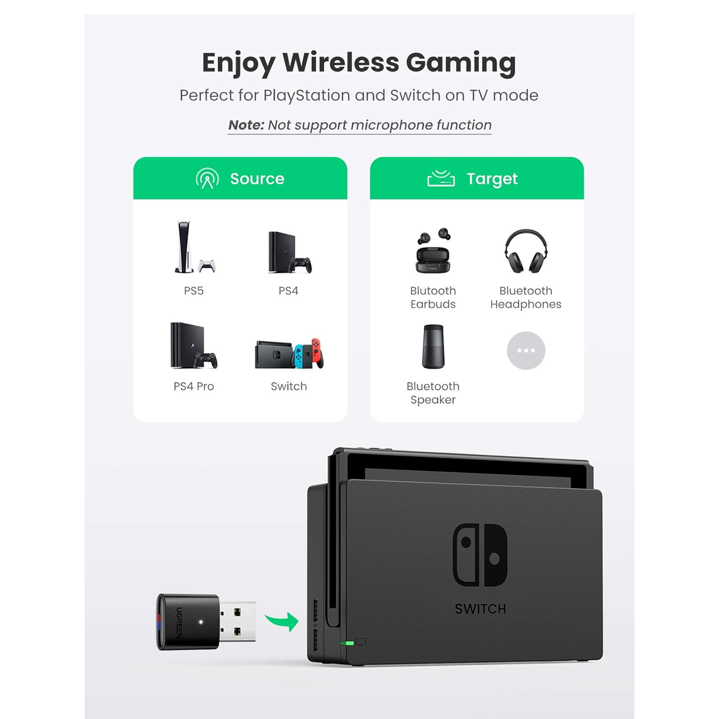 Ugreen USB2.0 Bluetooth 5.0 Transmitter / 10928 - متجر نصر