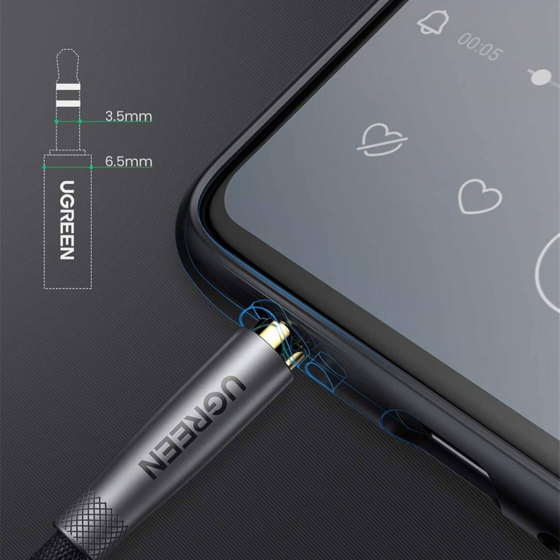 UGREEN,3.5mm Male To Male Auxiliary Audio Cable / AV150 متجر نصر