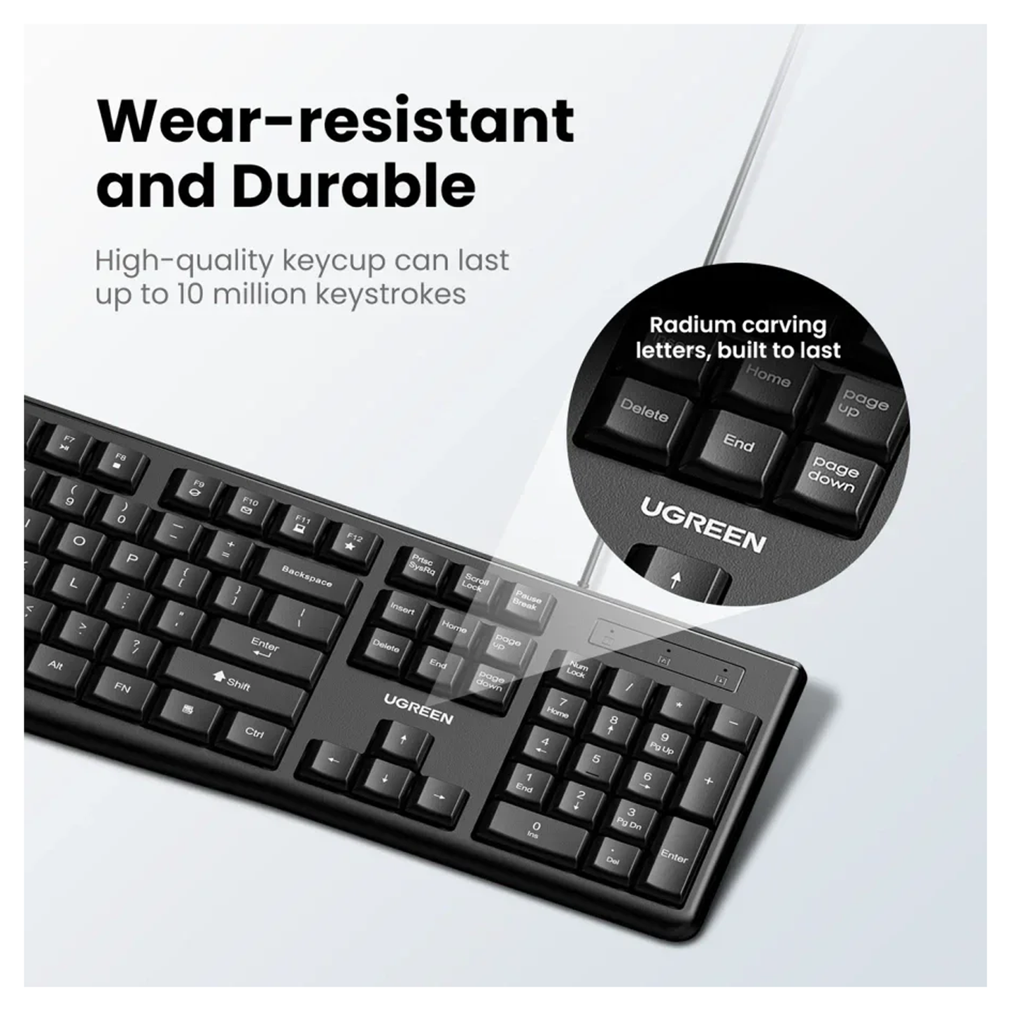 UGREEN USB Wired Keyboard & Mouse Combo – Black - MK330 /55915 متجر نصر