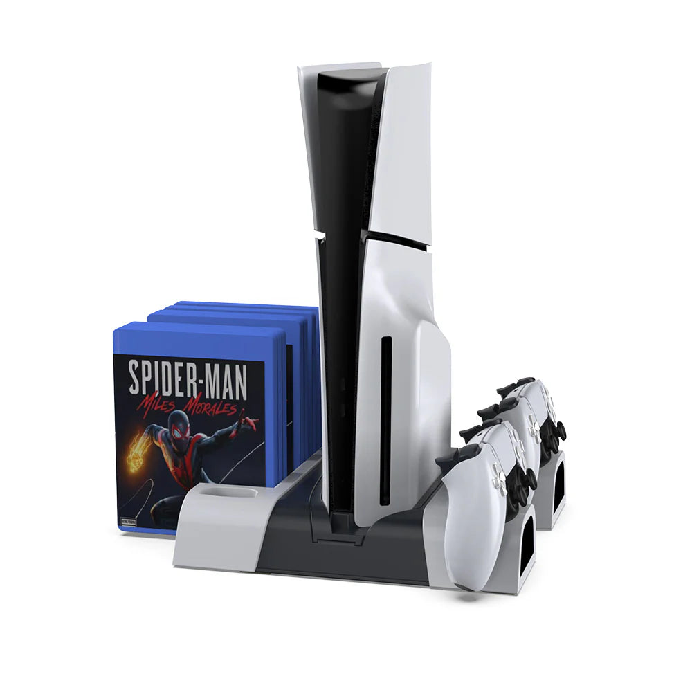DOBE PS5 Slim Cooling Stand & Charging Dock | Multi-Function Station with Dual Controller Charging & Game Storage - متجر نصر